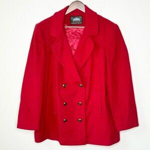 Mackintosh Apple Red Wool Peacoat Made in USA - Women’s US